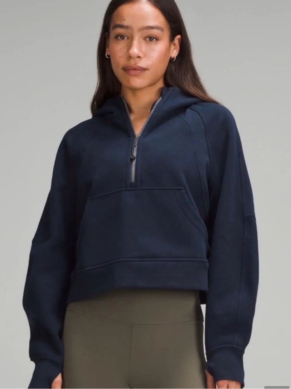 Lululemon Navy Half-Zip Hooded Sweatshirt